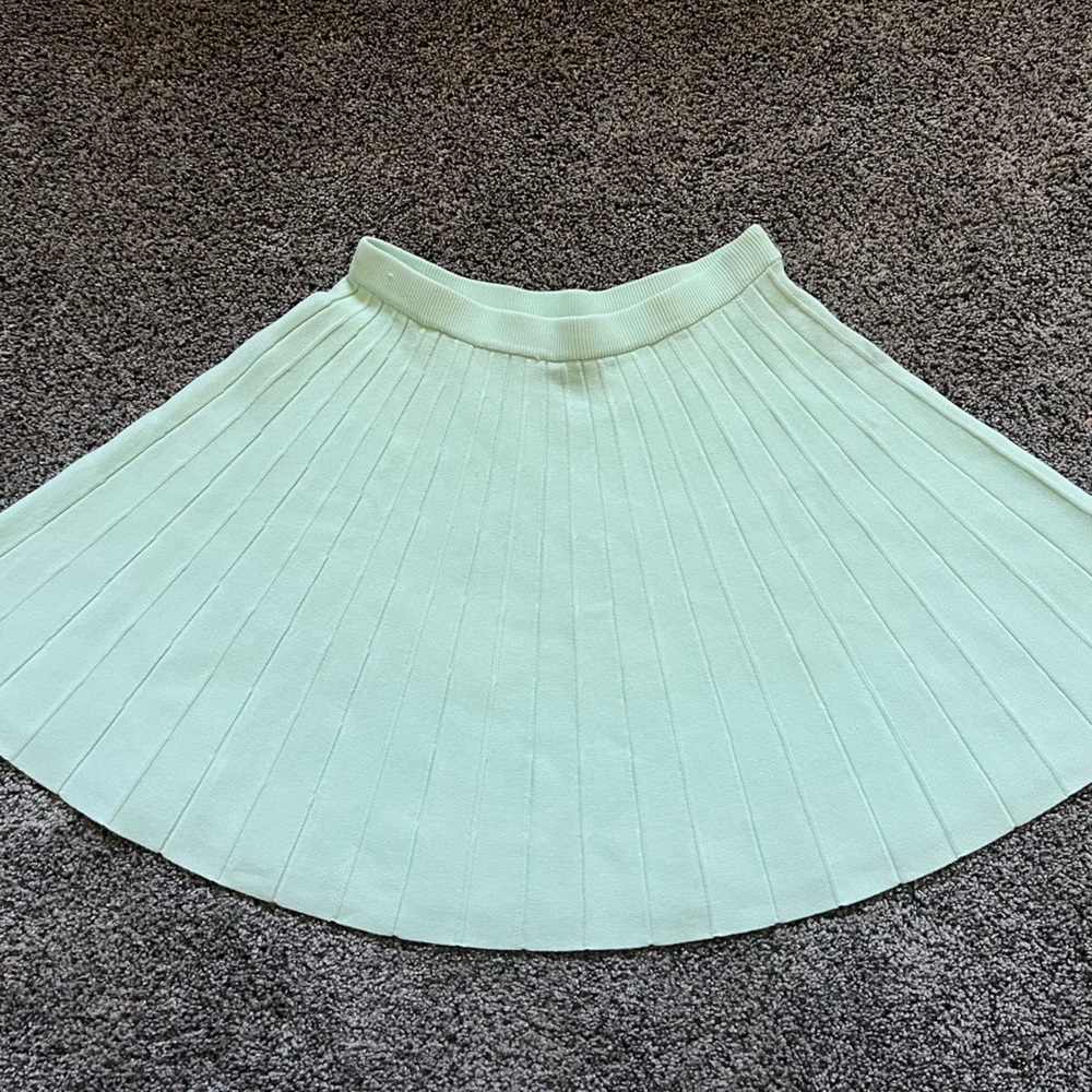 a new day Light Green Pleated Mini Skirt